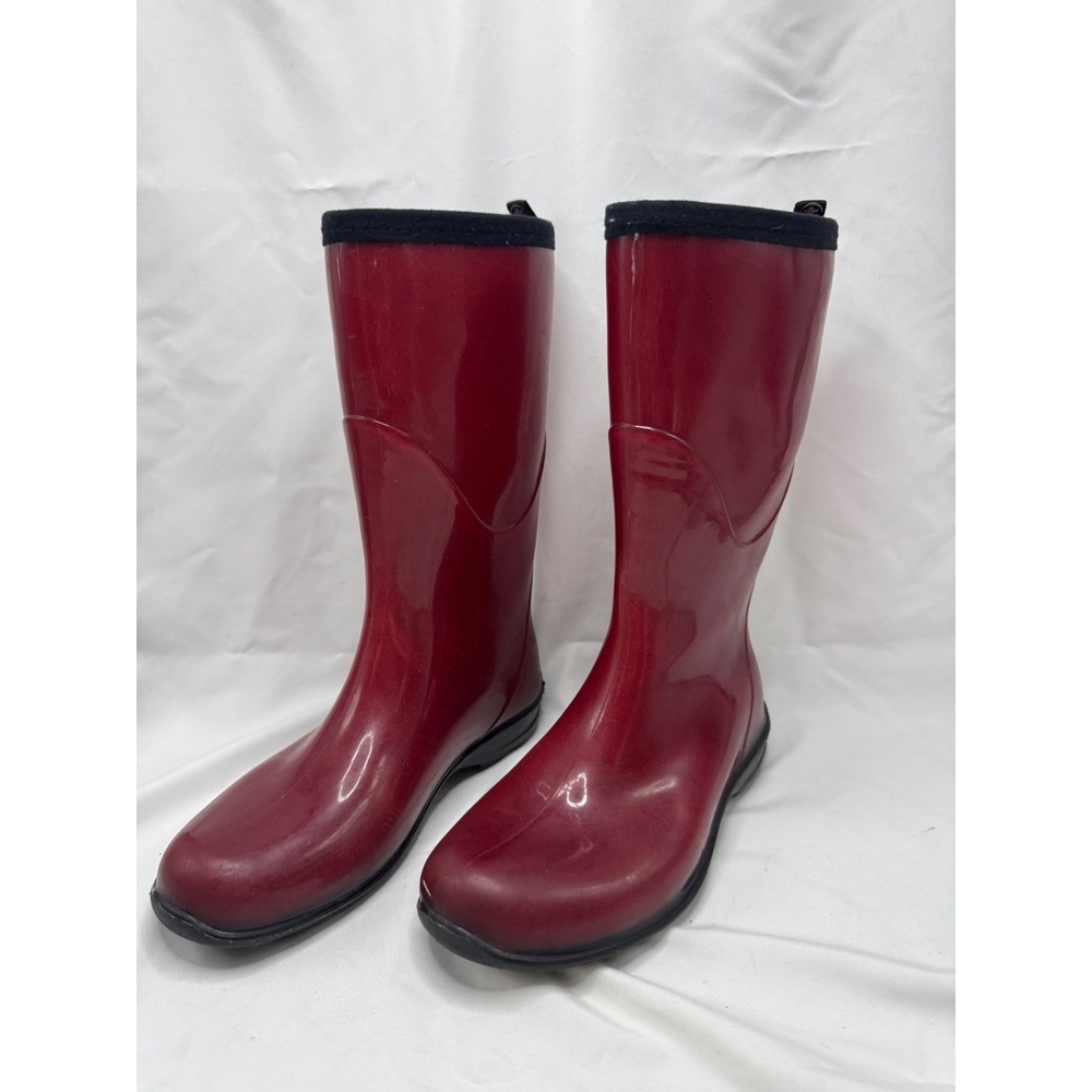 Kamik Womens Red Glossy Waterproof Tall Rain Boots Size 7 Made in Canada